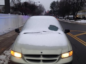 Snow Covered Windshield